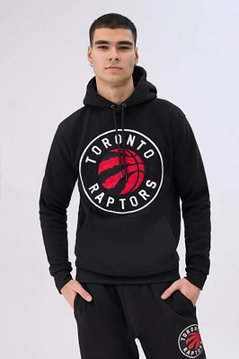 Mens Toronto Raptors Chenille Logo Hoodie - Black /