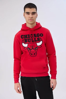 Mens Chicago Bulls Chenille Logo Hoodie - Red /