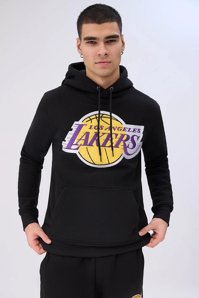 Mens Los Angeles Lakers Chenille Logo Hoodie - Black /