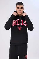 Mens Bulls Chenille Logo Hoodie - Black /