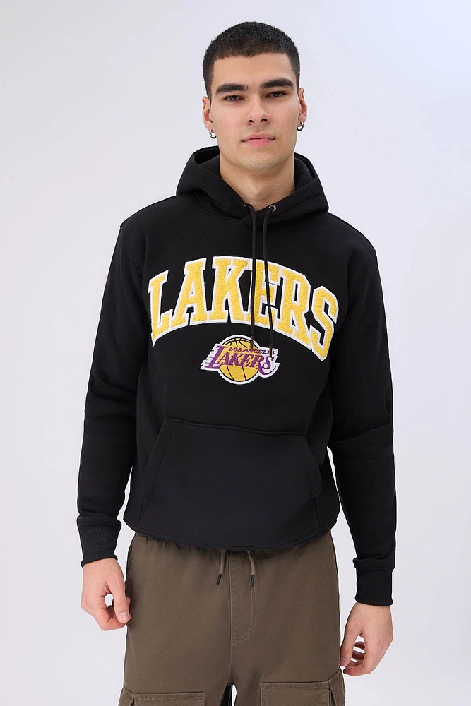 Mens LA Lakers Chenille Logo Hoodie - Black /