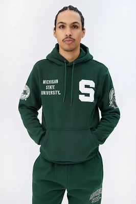 Mens Michigan State University Hoodie - Green /