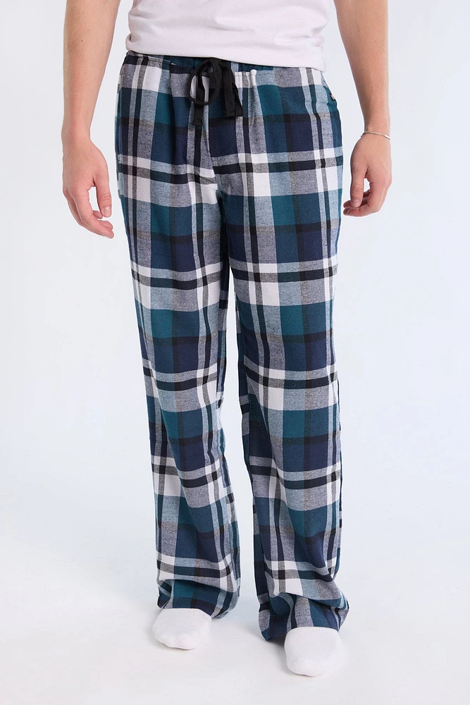 West49 Mens Teal Plaid Pajama Bottoms - /