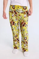 Mens SpongeBob SquarePants Pajama Bottoms - Yellow /