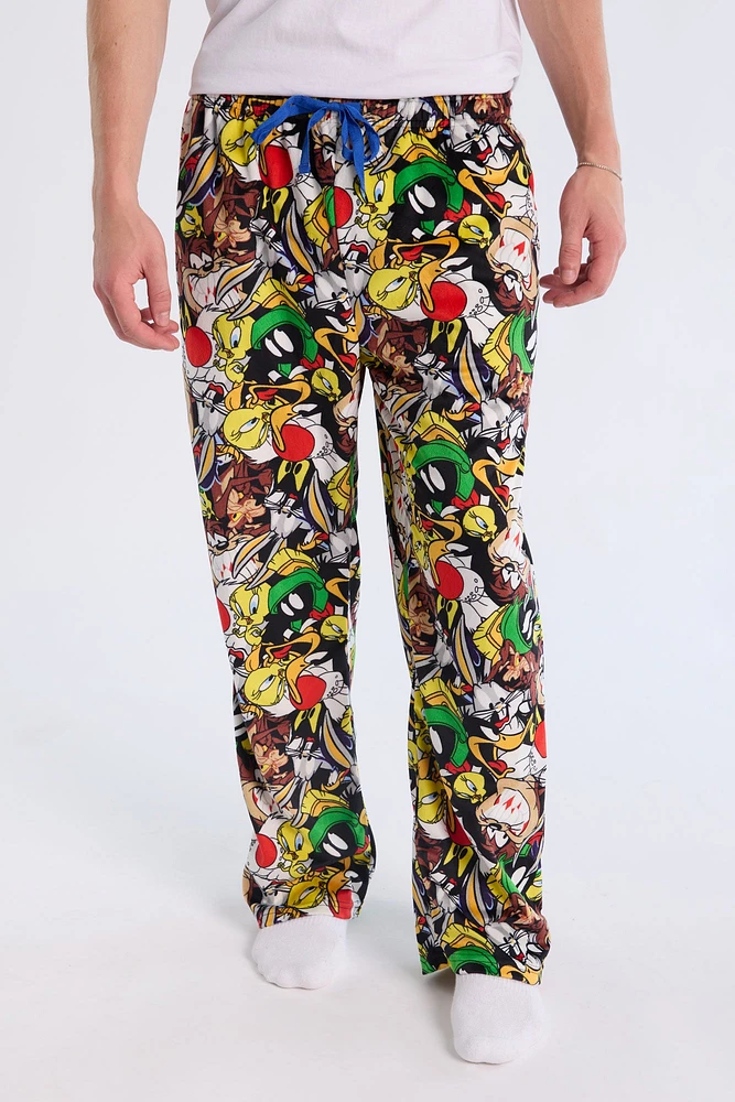 Mens Looney Tunes Pajama Bottoms - Brown /