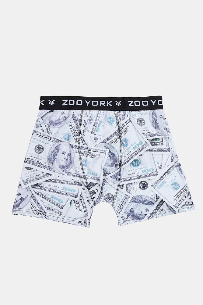 Zoo York Mens Dollar Print Boxer Brief - White /