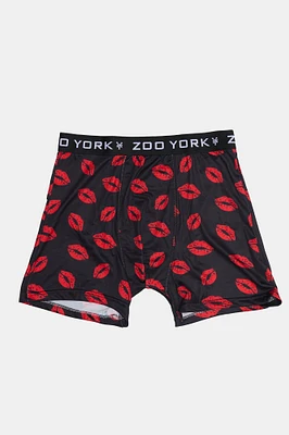 Zoo York Mens Red Lips Boxer Brief - Black /