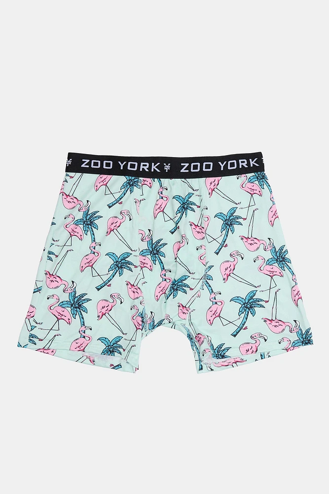 Zoo York Mens Flamingo Boxer Brief - Green /