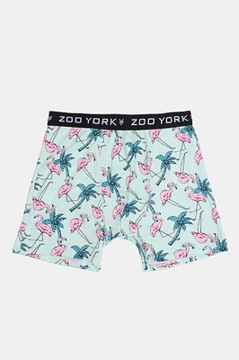 Zoo York Mens Flamingo Boxer Brief - Green /