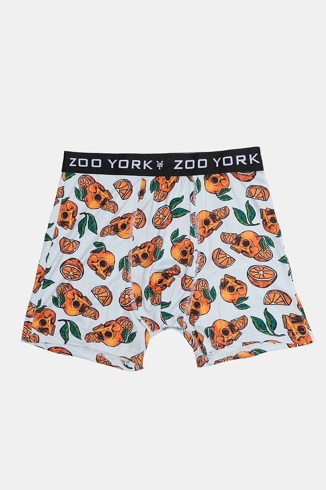 Zoo York Mens Orange Skulls Boxer Brief - Multi /