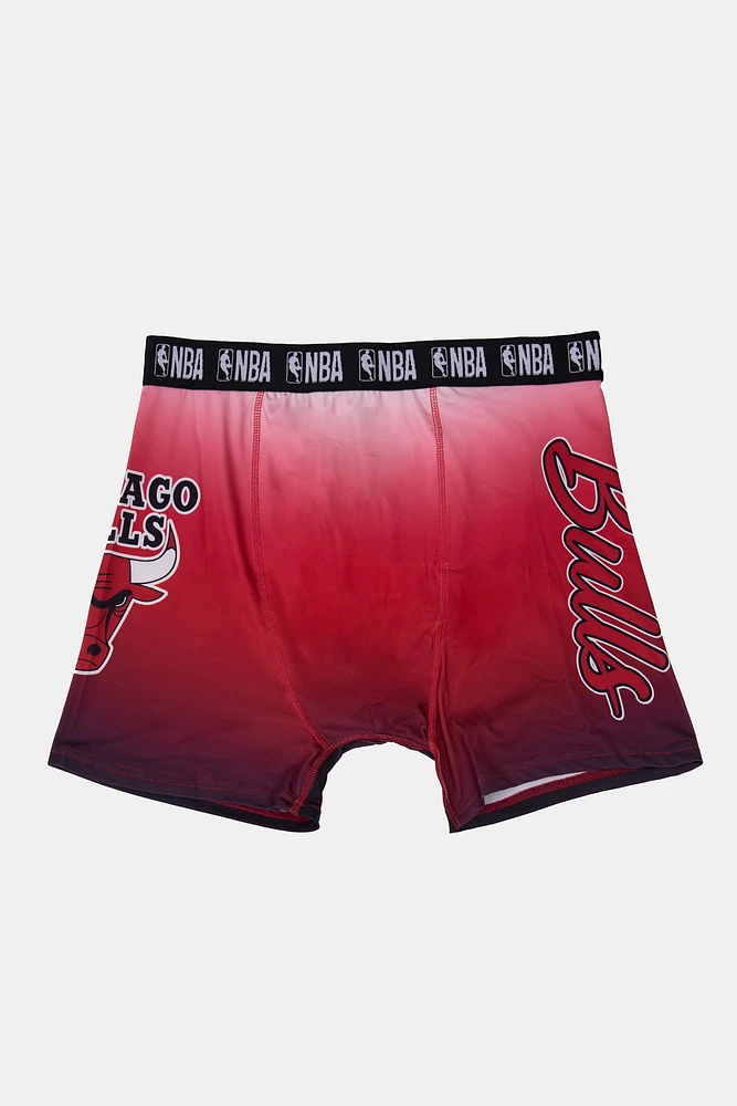 Mens Chicago Bulls Logo Boxer Brief - Red /