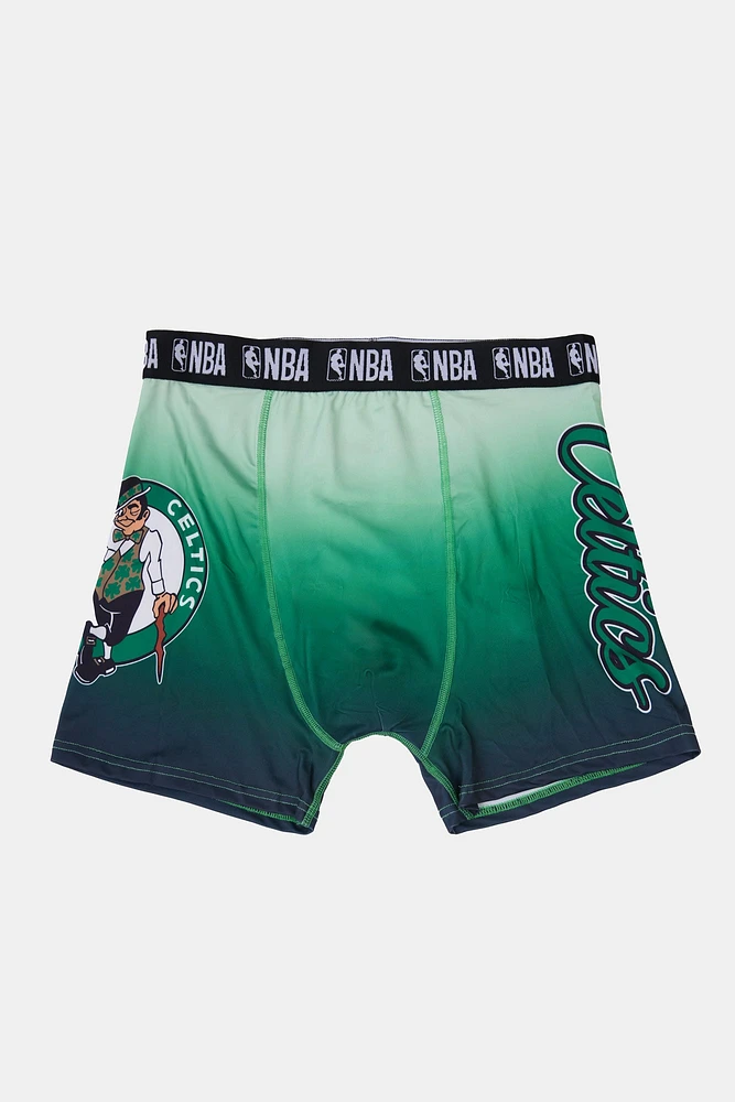 Mens Boston Celtics Logo Boxer Brief - Green /