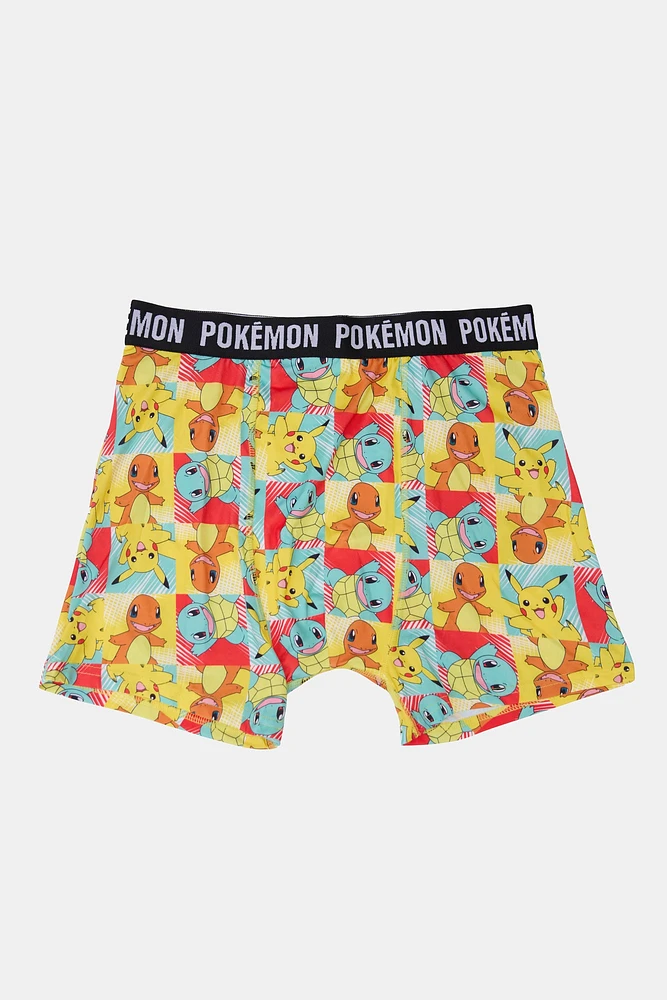 Mens Pokémon Print Boxer Brief - Yellow /