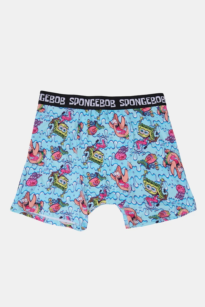 Mens SpongeBob & Patrick Boxer Brief - Blue /