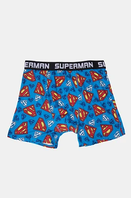 Mens Superman Logo Boxer Brief - Blue /