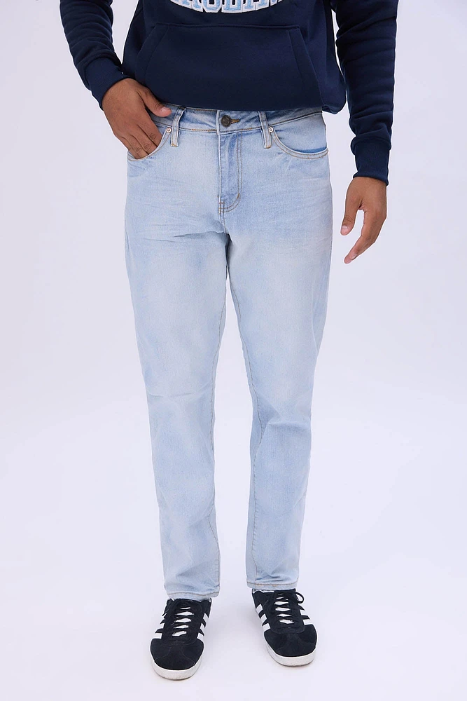 Mens Light Wash Slim Taper Jeans - Sky Blue /