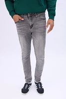 Mens Grey Wash Skinny Jeans - Light /