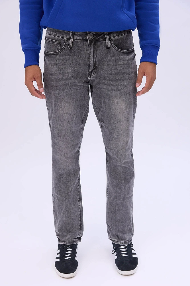 Mens Grey Straight Leg Jeans - Light /