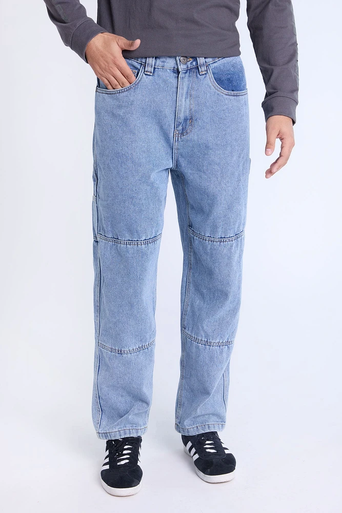 West49 Mens LSW Carpenter Jeans - Light Denim Blue /