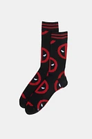 Mens Deadpool Crew Socks - Black / O/S