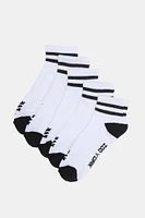 Zoo York Mens 5-Pack Ankle Socks - Black with White / O/S