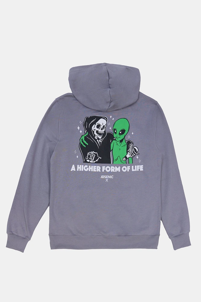 Arsenic Mens A Higher Form Of Life Hoodie - Heather Grey /