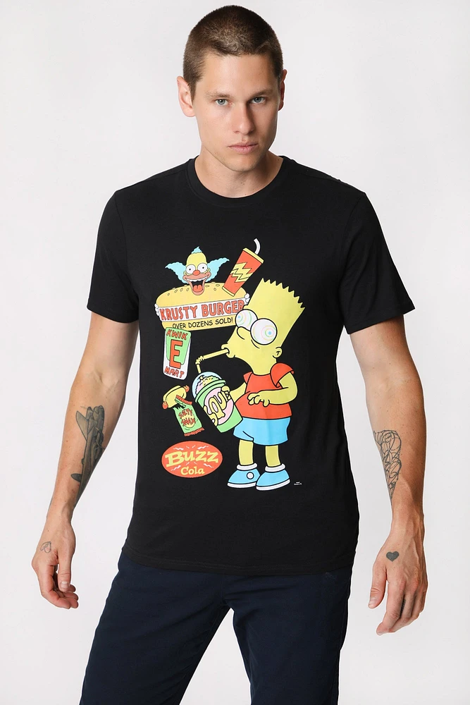 Mens Bart Simpson Squishee T-Shirt - Black /