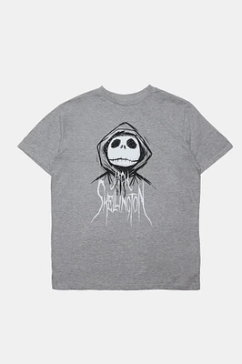 Mens Jack Skellington T-Shirt - Heather Grey /