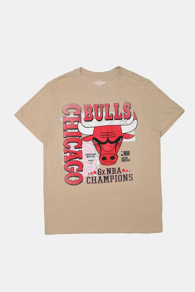 Mens Chicago Bulls Graphic T-Shirt - Sand /