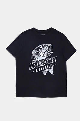 Mens Busch Light Graphic T-Shirt - Black /