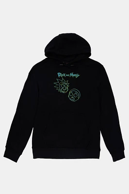 Mens Rick And Morty Graphic Hoodie - Black /