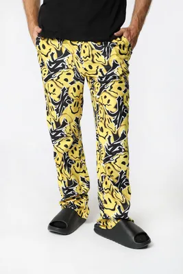 Zoo York Mens Melted Smiley Pajama Bottoms - Yellow /