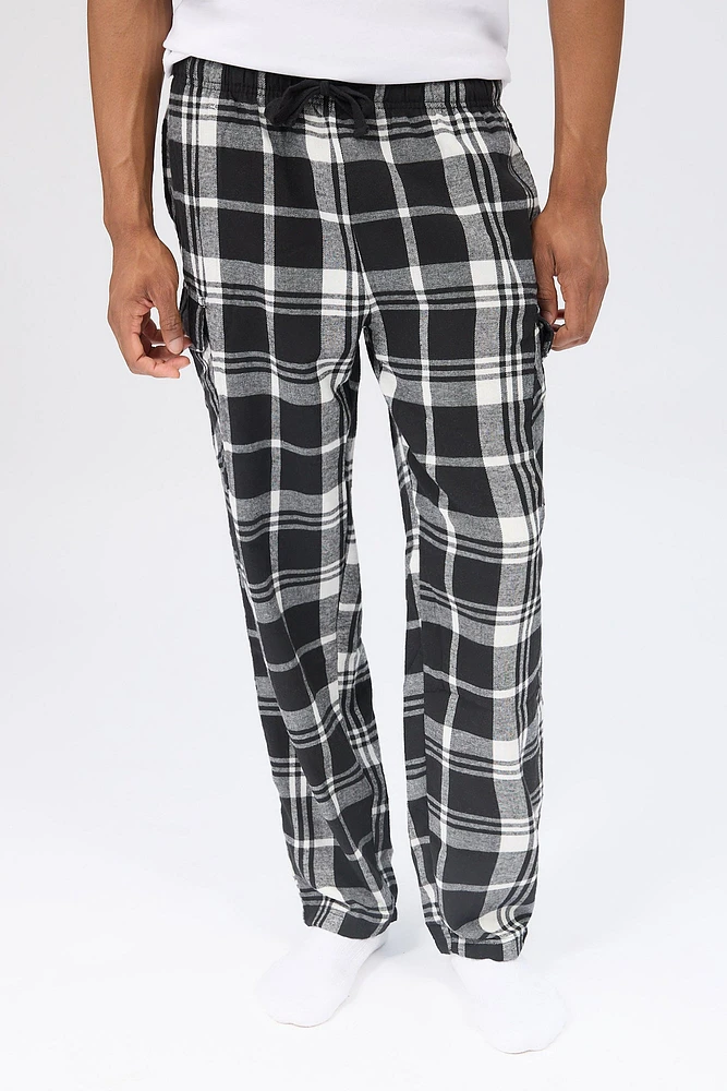 West49 Mens Plaid Cargo Pajama Bottoms - /