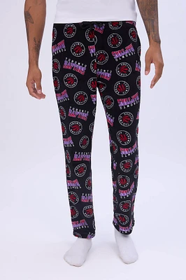 Mens Toronto Raptors Pajama Bottoms - Black /