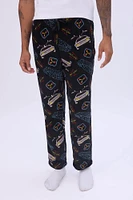 Mens Back To The Future Pajama Bottoms - Black /