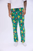 Mens The Grinch Graphic Pajama Bottoms - Green /