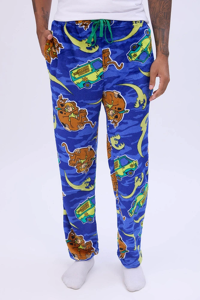 Mens Scooby-Doo Graphic Pajama Bottoms - Blue /