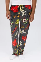 Mens Looney Tunes Pajama Bottoms - Plaid /