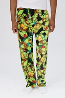 Mens TMNT Graphic Pajama Bottoms - Green /