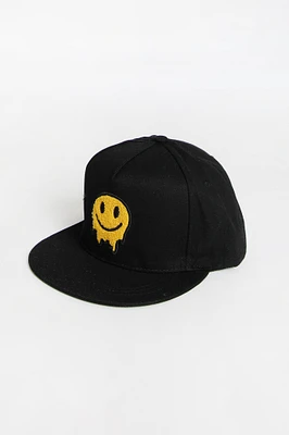 No Fear Mens Melting Smiley Patch Hat - Black / O/S