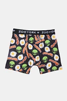 Zoo York Mens Aliens & Breakfast Boxer Brief - Black /