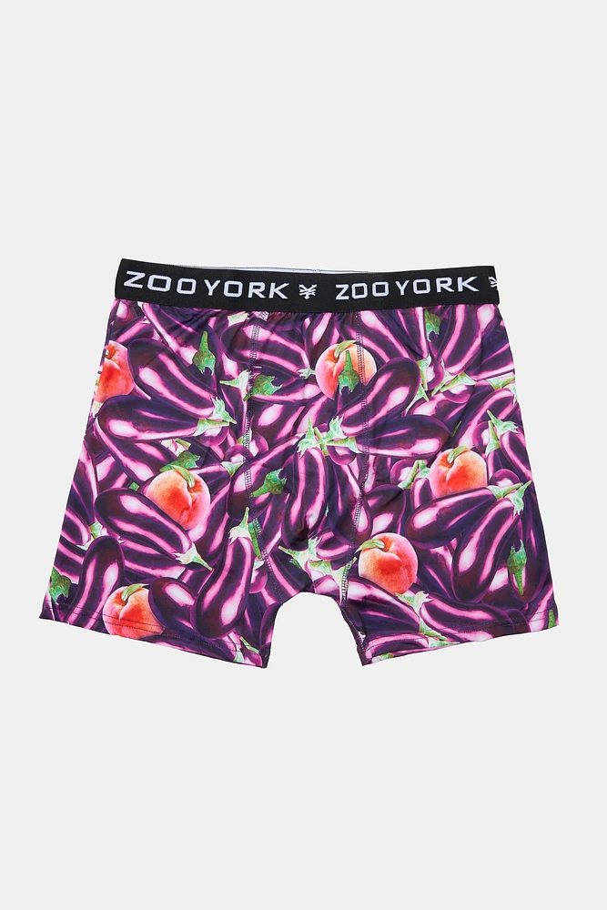 Zoo York Mens Eggplant & Peach Boxer Brief - Purple /