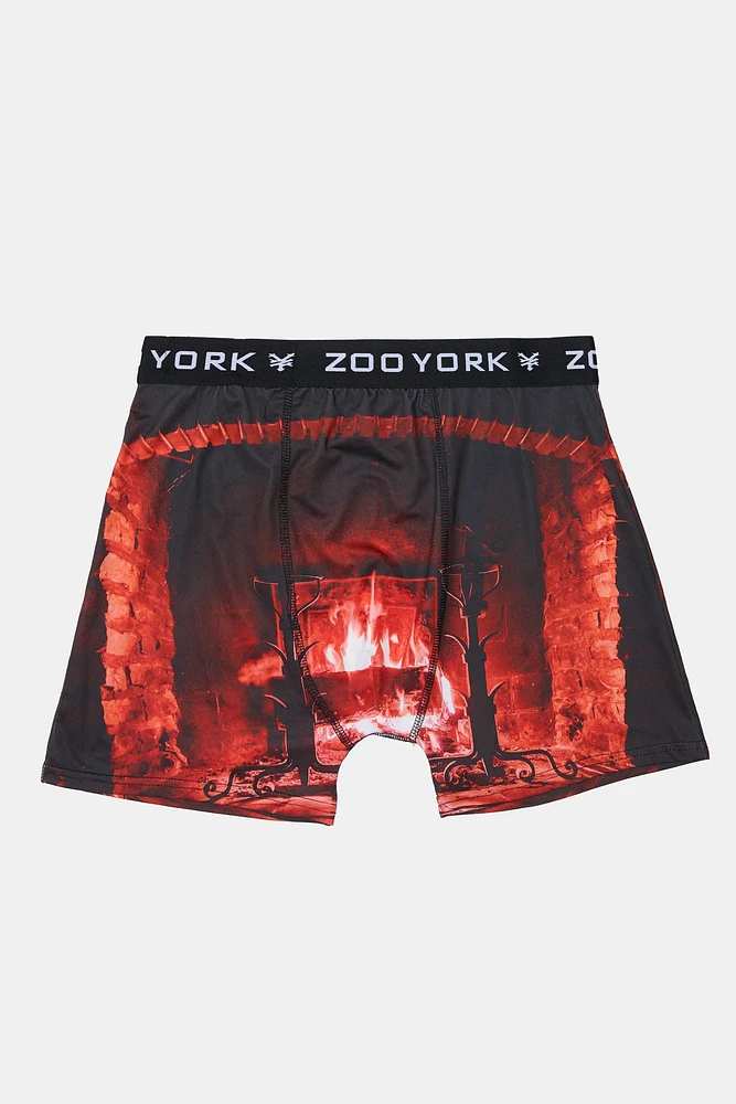 Zoo York Mens Fireplace Boxer Brief - Black /