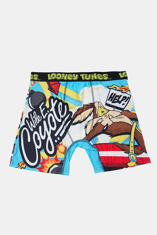 Mens Wile E. Coyote Boxer Brief - Multi /