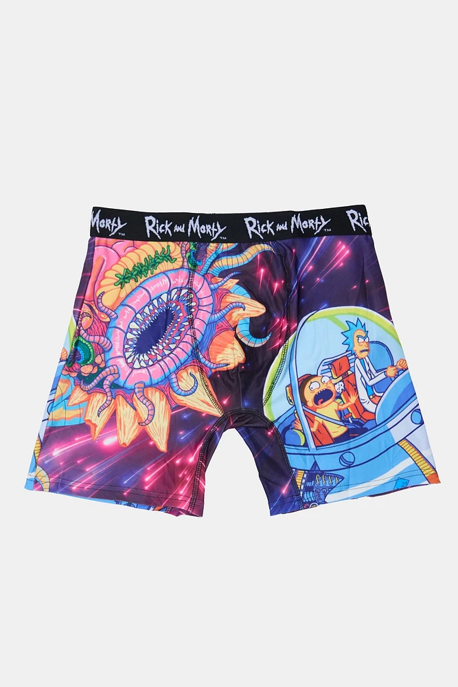 Mens Rick and Morty Space Boxer Brief - Pink /