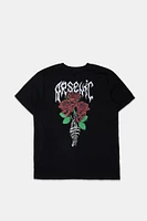 Arsenic Mens Rose Skulls Graphic T-Shirt - /