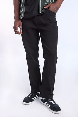 Mens Straight Leg Black Jeans - /