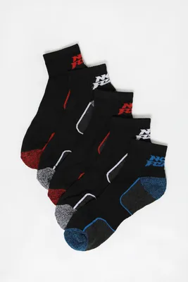 No Fear Mens Athletic Ankle Socks 5-Pack