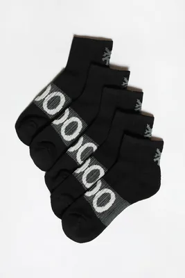Zoo York Mens 4-Pack Athletic Ankle Socks - Black / O/S