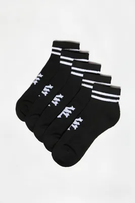 Zoo York Mens 5-Pack Ankle Socks - Black / O/S